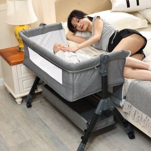 Foldable Children Bassinet Small Bed Movable Multifunctional Sleep Sleeping Basket Baby Lathe Dual-Purpose Stroller Patchwork Bed