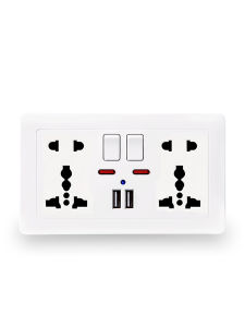 British Five-Hole Multi-Functional Hong Kong and Macao Version with Switch 146 International Neutral British Standard Double-Seat USB Socket Panel