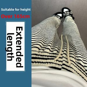 Pregnant Fleece Warm Striped Jogger Pants