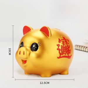 Creative Gold Pig Saving Bank for Children Non- Withdrawable Birthday Gift Cute And Attractive Savings Canister Large Size