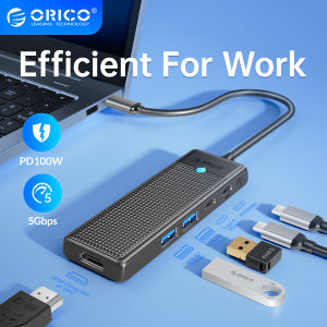ORICO 7 in 1 Laptop Docking Station 3 Monitors USB C to HDMI Adapter with 4K HDMI 100W PD For MacBook/Dell/HP/Surface/Lenovo