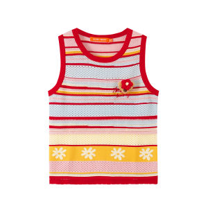 Fashion Trendy Contrast Stripes Sleeveless Tank Top
