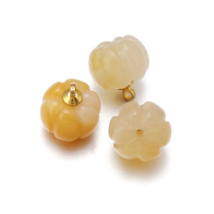5pcs/Lot 12/14mm Natural Stone Pendant Charms Mini Pumpkin Charms for Jewelry Making DIY Necklace Earrings