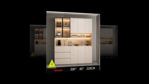 Tủ Rượu Trang Trí Phòng Khách Bằng Gỗ MDF Cánh Kính – Sang Trọng - Hiện Đại TRK503(1) - NỘI THẤT LẮP RÁP VIENDONGADV