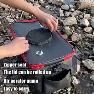 ถังตกปลาอเนกประสงค์ Live Fish ถังตกปลาพับได้แบบพกพา ถังพับได้กระเป๋าเก็บอุปกรณ์ตกปลาแบบพกพาถังตกปลาพับได้กล่องใส่ปลาสดสำหรับตั้งแคมป์ภาชนะใส่น้ำหม้ออ่างกระเป๋าเก็บของสำหรับตกปลา ถังใส่เหยื่อสดเหยื่อเป็น ความจุสูง พับได้ หนาและทนต่อการสึกหรอ