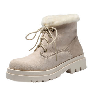 Womens Fleece Lined Martin Snow Boots Winter Warm Cotton Thick Bottom Short Boots Fashionable All Match 2025 New Arrival