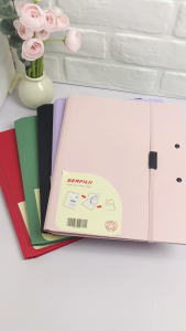 Foldable Clear Book Binder File Folder A5/Long Folding Loose Leaf File Folder Exam Paper Storage Clip With Insert Pages