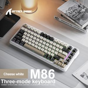 ATTACK SHARK M86-Wireless Mechanical Keyboard | Tri-Mode Hot-Swap 82-Key Compact 4000mAh Battery & RGB Lighting Gaming Ready