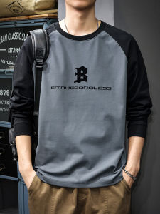 Loose Long Sleeve Mens T-shirt Fashionable Casual Base Shirt Inner Wear Sweatshirt Autumn Winter Cotton Polyester Blend