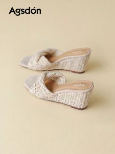 Agsdon | Wedge High Heel Women Sandals Summer French Braided Beach Shoes