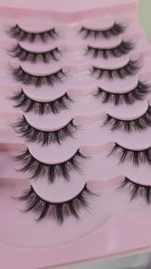 AMSDCN new 7 pairs 3D simulation of thick mink fur fake eyelashesshort dramatic fake eyelashes wholesale full line fake eyelash