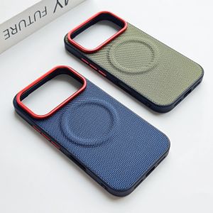 szhaiyu | Phone Case For Honor 600 Pro 600 PU Leather Magnetic Nylon Woven Skin Friendly Back Cover For Magsafe Wireless Charging Shell