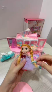 Đồ chơi nhà búp bê baby đóng lại thành túi xách có kèm xe tay ga và nội thất quà tặng sinh nhật cho bé gái