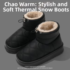 BAIMUQINGCHEN | Thick-soled Fluffy Warm Winter Womens Slippers