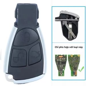 Vỏ Ốp Chìa Khóa Xe Mercedes Benz 3 Nút Vỏ Điều Khiển Từ Xa Độ Chế Tương Thích Với B CLS C E S ML CLA CLK CL W203 W204 W205 W210 W211 W212