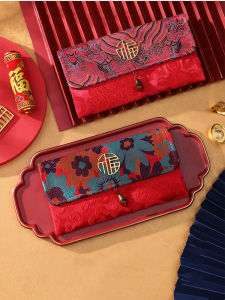 2024 New Wedding Chinese Character Xi Red Envelop Containing 10000 Yuan Stylish Creative Change Birthday Birthday Birthday Lucky Money Fabric Gift