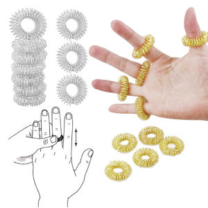 10/20PCS Finger Massage Ring Acupuncture Therapy Stainless Steel Relieve Stress Hand Care Tool Blood Circulation Chinese Medicin