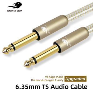 GOLLEY LION Audio Speaker Cable 1/4" to 1/4" - 20 AWG Professional Bass/Guitar Speaker Cable for Amp - Gold