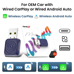 Smallest CarlinKit Wireless CarPlay Adapter MINI Ultra Android Auto Box USB Dongle Plug and Play for OEM Car Seamless Connection