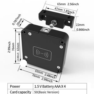 Khóa Ngăn Kéo Thông Minh Khóa Tủ Điện Tử IC Vô Hình RFID 1356 MHz Với Cảm Biến Không Cần Chìa Khóa Thông Minh Dễ Dàng Lắp Đặt Cho Cửa Gỗ/thép