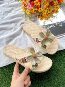 Summer New Fairy Flat Bottom Sandals Womens Outdoor Wear Four Leaf Clover Beach Holiday Travel Anti-slip Beach Slippers