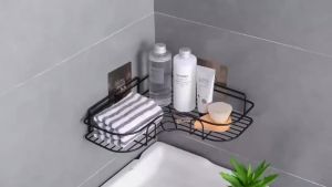 Bathroom Corner Storage Rack Kitchen Rack traceless Wall-mounted