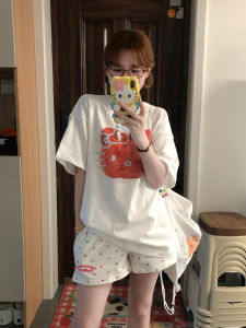 Quần Short Thể Thao Cotton Trắng Thắt Nút Bướm Mùa Hè Cho Nữ Quần Dài Rộng Rãi Thêu Chữ Mặc Ở Nhà Mặc Ngoài Trời Quần Bó