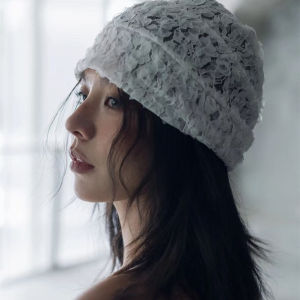 French Vintage Lace Bridal Headwear Womens Spring Summer Small Face Effect Atmosphere Hat Cotton Geometric Color Block