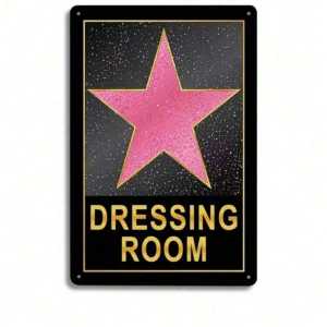 CIFBUY Vintage Pink Star Aluminum Wall Art Waterproof Durable Rustproof Metal Sign For Teen Girl Room Home Decor