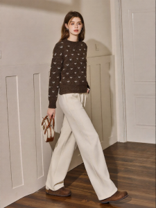 KUHNMARVIN | Áo Sweater Đan Họa Tiết Dài Tay Cổ Tròn MeiLade