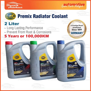 HELLA Premix Radiator Organic Acid Technology OAT Coolant Car Automobile Spare Parts Radiator Engine Cooling Coolant 2 Liter