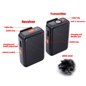 K66 Lavalier Wireless Microphone For 360 X2/X3/X4 Gopro Mic Portable Audio Video Recording Lapel Condenser For Ios Android Phone Vlog DSLR Camera