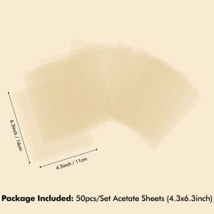 50pcs Heat Resistant Clear Acetate Sheets 11x16cm PVC Transparent Plastic Sheets for DIY Scrapbooking Handmade Shaker Cards