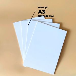 แผ่นพลาสวูด 2 มิล ขนาด A3 (29.7x42 ซม.) ใช้งานได้ทั้งภายใน / ภายนอก