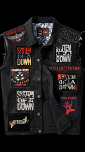SYSTEM OF A DOWN I -inspired Printed Iron-On DIY Patches for Jacket Decoration. Features 2026 patches with band logos and album art. Suitable for customizing denim jackets. Ideal for rock music enthusiasts.