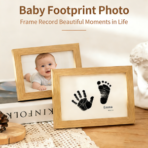 Baby Handprint Footprint Paw Print Photo Frame Non Toxic Inkless Imprint Kit Pet Dog Cat Keepsake Frame Desk Decor Gift