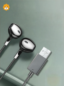 Sungnstrictly Selected Usb Interface Wired Computer Earphones with Microphone In-Ear Esports Gaming Karaoke 1623 Halvesun