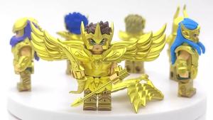 Bandai | Saint Seiya Japanese Anime Cartoon Bricks Dolls Aiolia Aiolos Model Toys Building Blocks Figures Assembly Toys Gifts CQ11-22