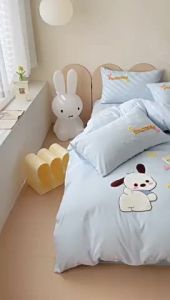 MOLORE | Simple Cartoon Pattern 100% Cotton Bed Sheet Set Four-Piece