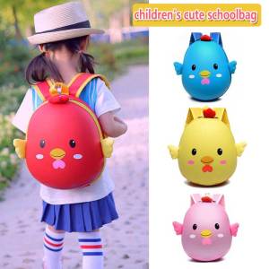 Chicken Eggshell Kindergarten Kids Cartoon Hard Shell Schoolbag Childrens Double Shoulder Backpack