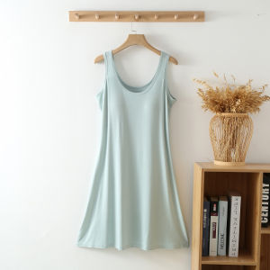 Summer Sleep Dress Womens New 2025 Home Clothes Strapless Vest Sleeveless Loose Modal with Chest Pad Thin Model