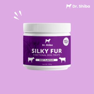 Dr Shiba Silky Fur Healthy Dog Treats Supplement Snack for Pets With Dog probiotics Dog Multivitamins Dog Supplements Appetite Booster for Dogs: Dog Food - Dog Grooming and Coat Care for Shinier Healthier and Lustrous Fur