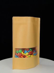 50pcs Kraft Paper Zip Lock Bag with Window/Zipper Bag with window/Goodies Bag/Zipper Paper Bag/Doorgift Ziplock Bag