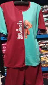 SETELAN WANITA JUMBO CELANA KULOT KOMBINASI BEAR L - XL FIT XXL - 3 XL