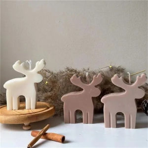 Christmas reindeer silicone molds clay molds DIY scented candle molds 3-sized reindeer molds suitable for DIY