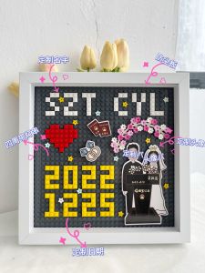 Valentines Day DIY Handmade Building Block Photo Frame Avatar Gift for Boyfriend New Wedding Couple Anniversary