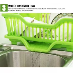 Fu billion Plastic Kitchen Dish Bowl Plate Drying Utensils Rack Organizer Drainer Storage Kitchen Accessories Holder Tray Storage Basket