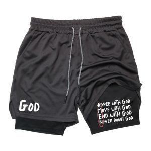 Casual Sports Shorts for Mens 2-In-1 Shorts Summer Quick Drying Breathable Double Layer Beach Shorts Fitness Running Towel Loop