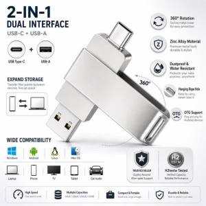 Pendrive Type C OTG USB Flash Drive 128GB 64GB 32GB 16GB 8GB 4GB USB Memory Stick 2.0 Pendrive High Speed for Type-C Device
