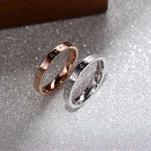 อินเทรนด์ แหวนเหล็กไทเทเนียมเรียบง่ายสําหรับผู้ชายนักเรียนคู่ ทันสมัย แหวนนิ้วชี้ มีสไตล์ เรียบ สายรัด